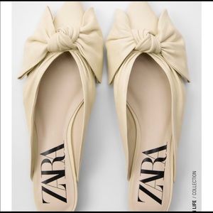 New ZARA flat bow mulles size 6